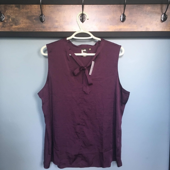 NWT Reitmans Plum Bow Neck Tank - Picture 1 of 3